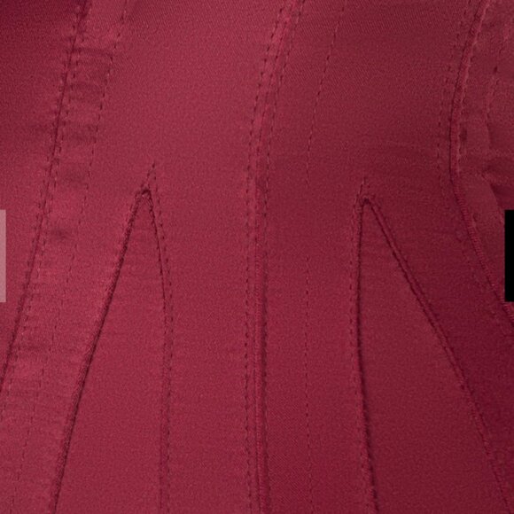Burgundy satin longline waist-taming overbust corset - Picture 4 of 6